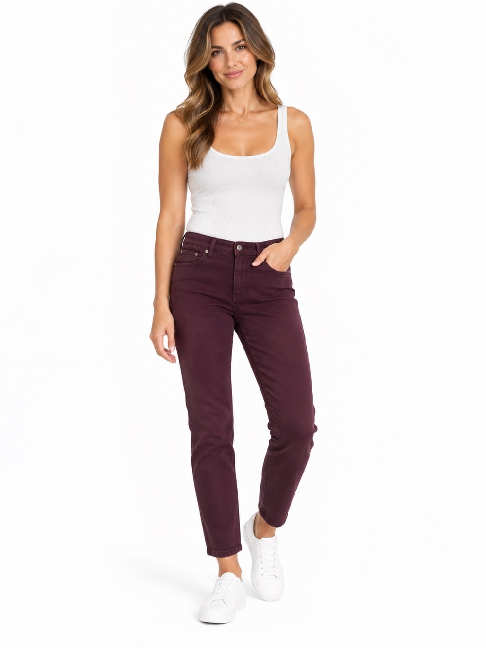 Buffalo David Bitton Hannah High Rise Skinny Jeans Burgundy Plum Wine size 12/32